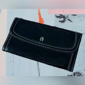 Etienne Aigner Vintage Black Patent Leather Wallet